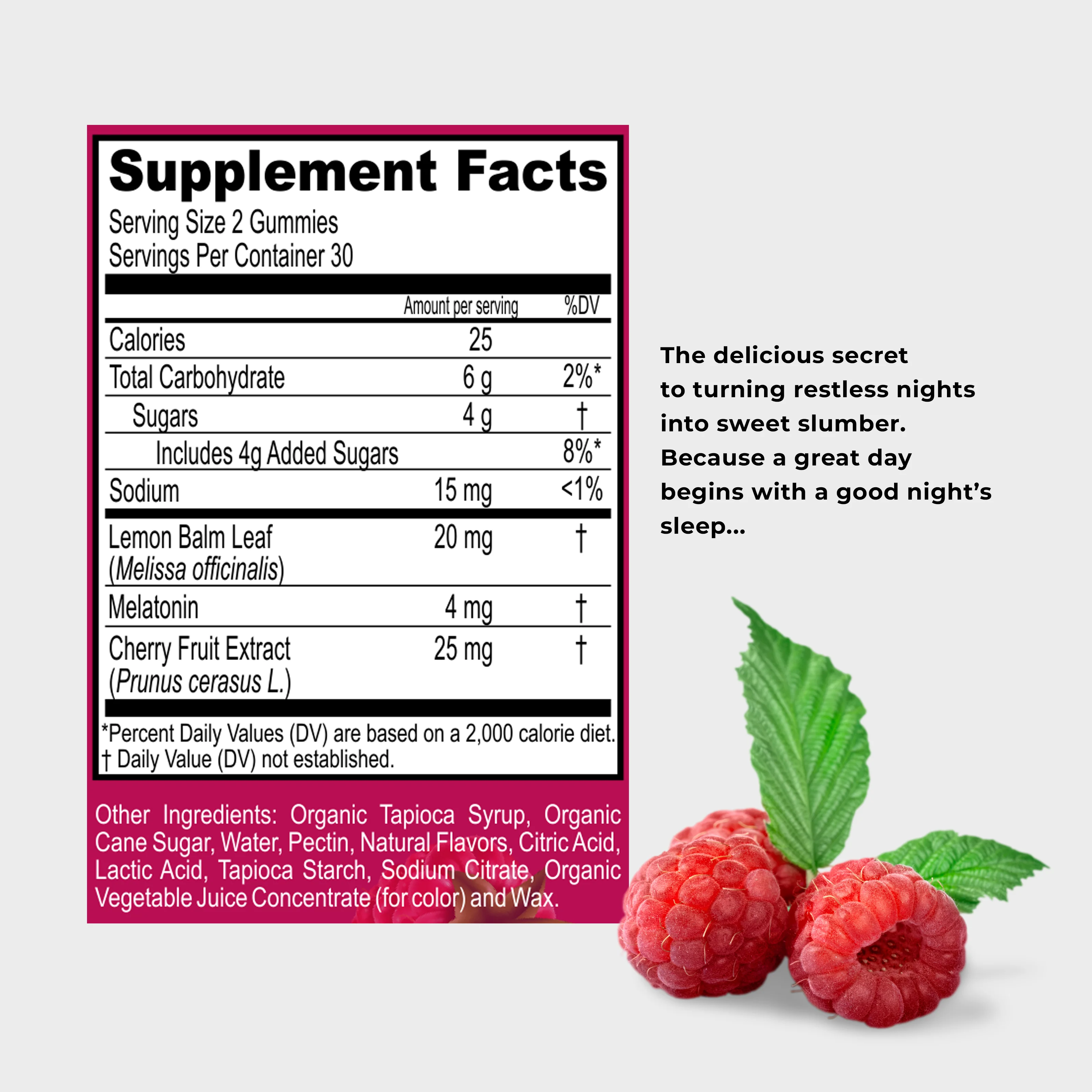MELO Sleep Gummies - Raspberry (60CT Bottle) - Image 5