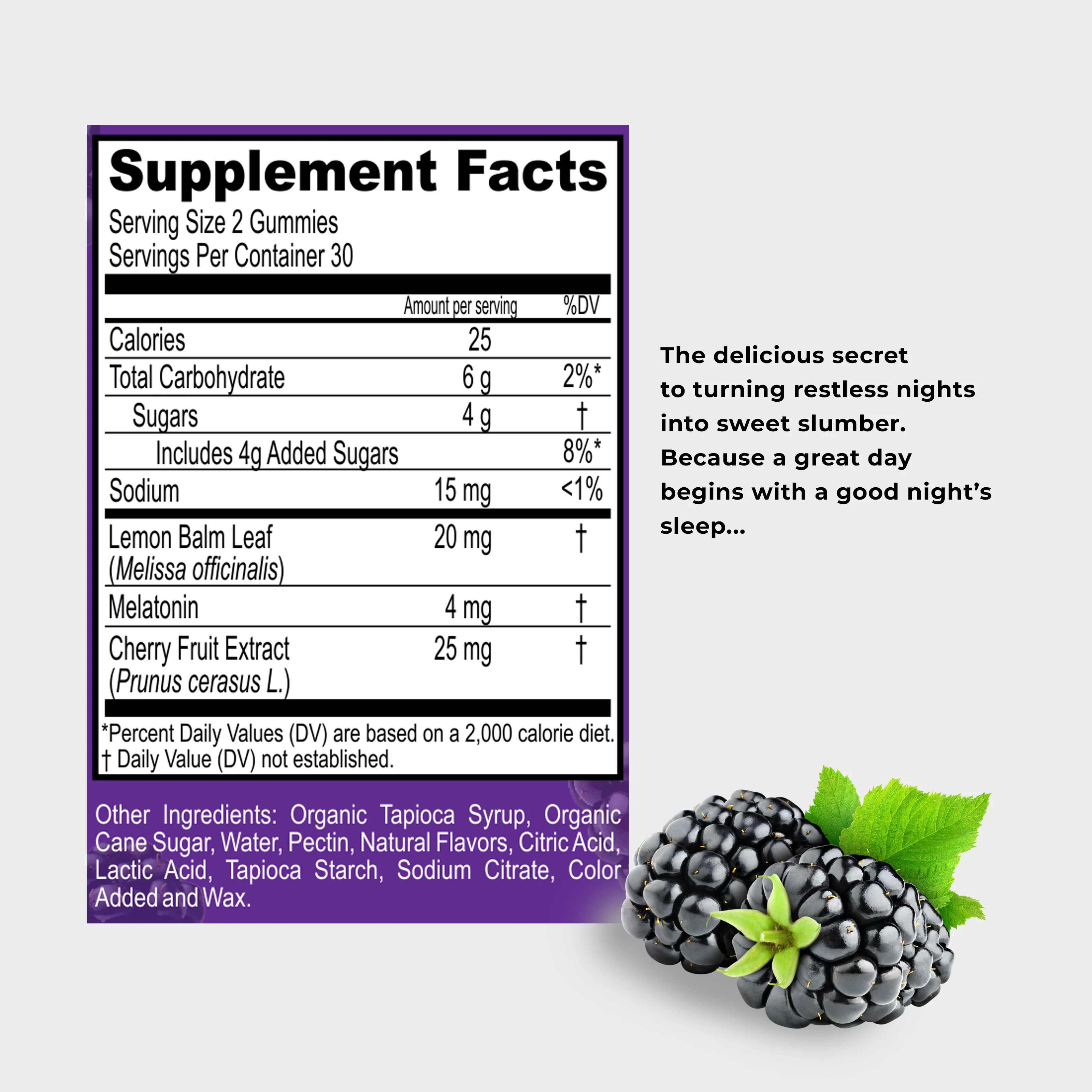 MELO Sleep Gummies - Blackberry (60CT Bottle) - Image 6